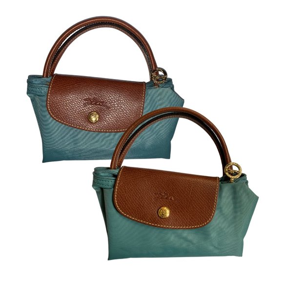 LONGCHAMP Mini Le Pliage Handbag in Turquoise Blue - Picture 3 of 7